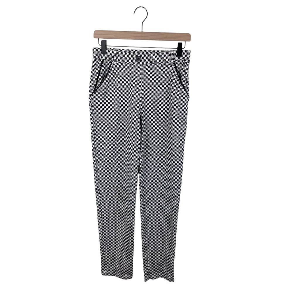 Betabrand Straight Leg Chino Dress Yoga Pants Catstooth Cat Print Size Small - Picture 2 of 9